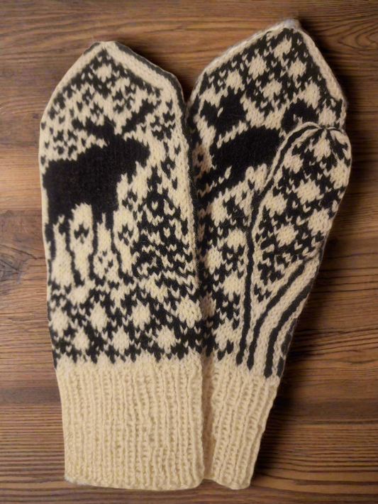 Herre votter. Elg og hund