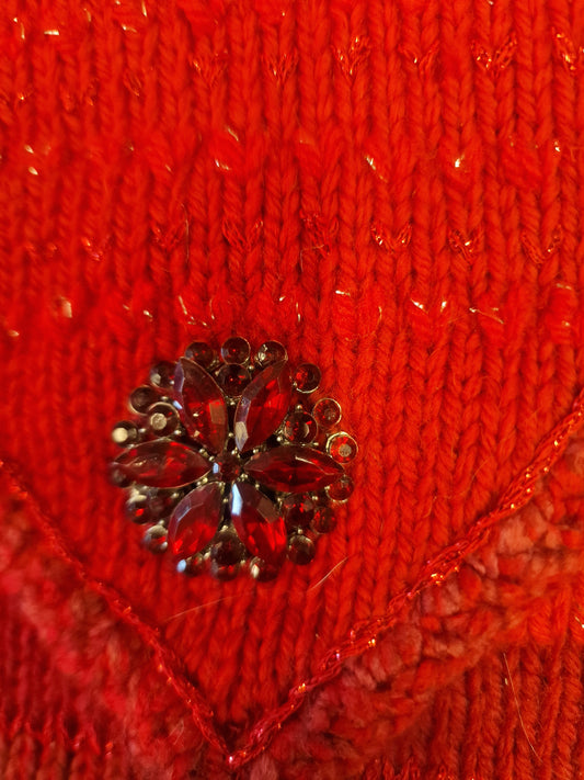 Liten strikket veske ( rød)