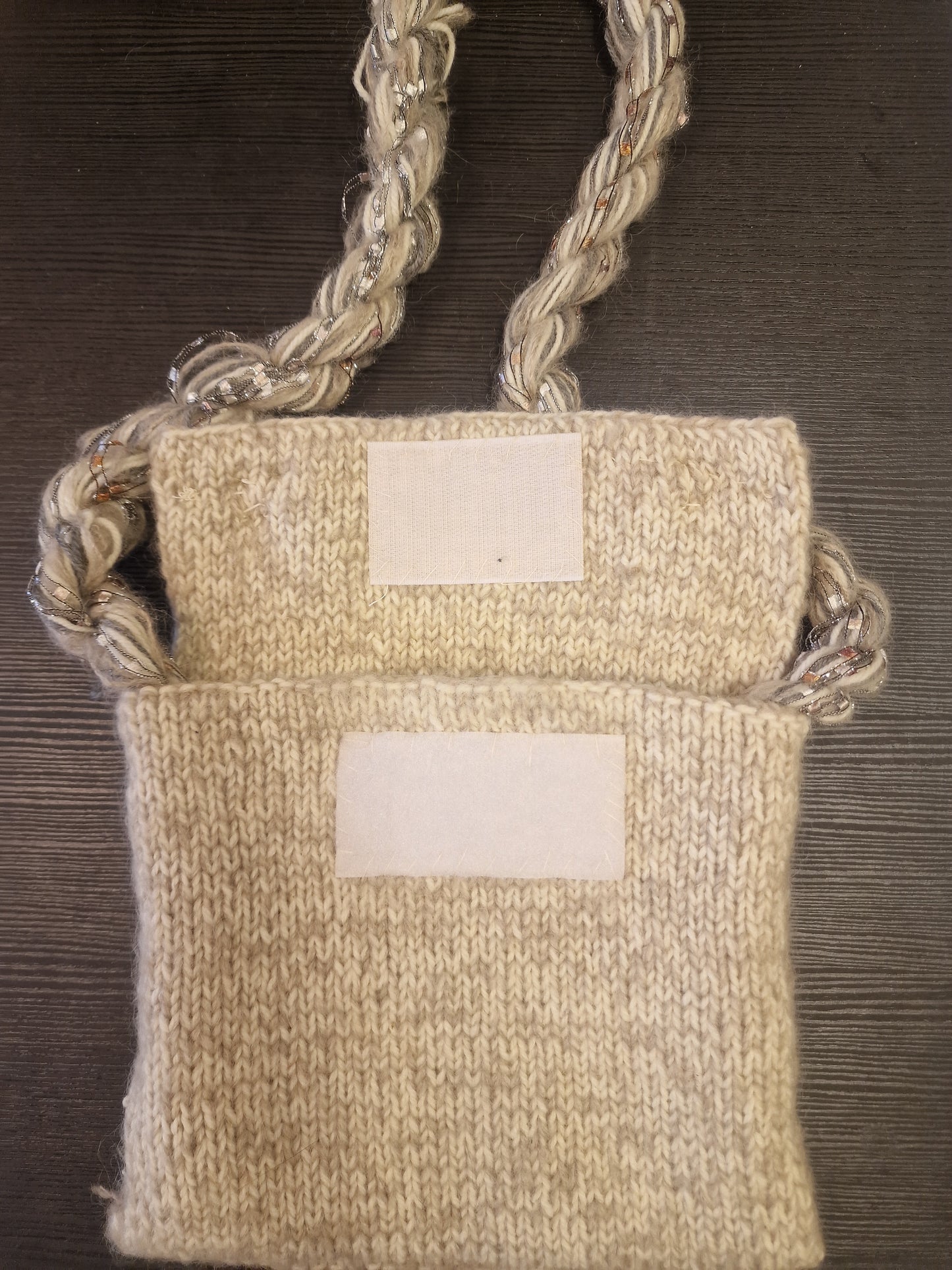 Liten strikket veske(Beige)