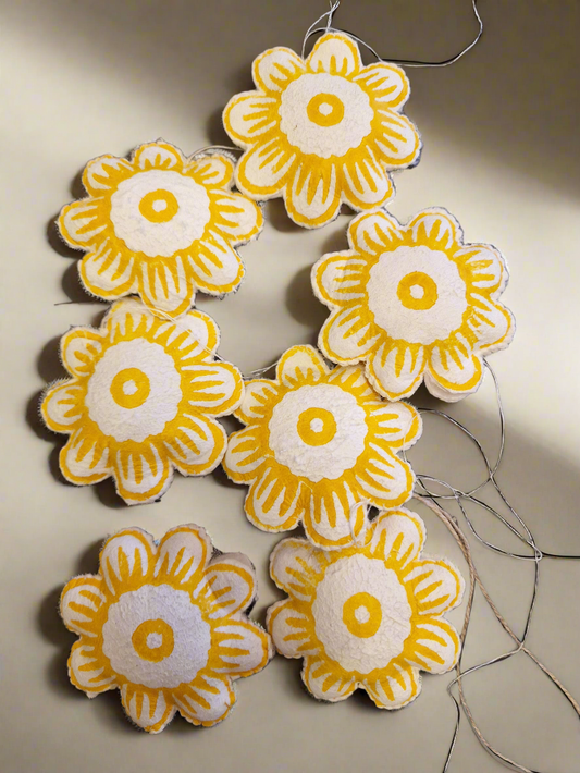Gule blomster i skinn