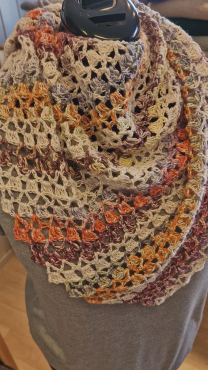 Sjal i lin og bomull.