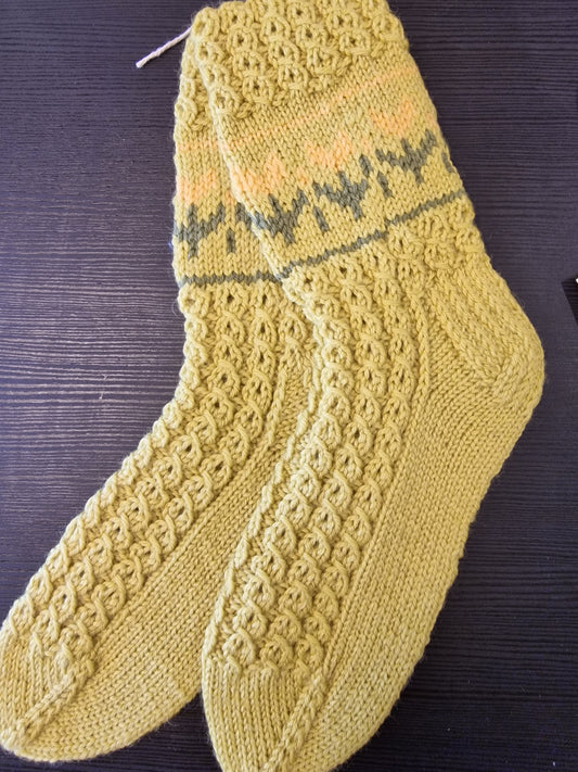 Sokker med blomster.