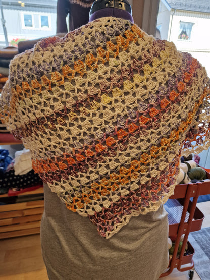 Sjal i lin og bomull.