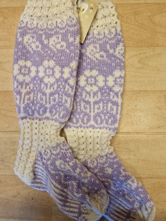 Lange sokker med mønster